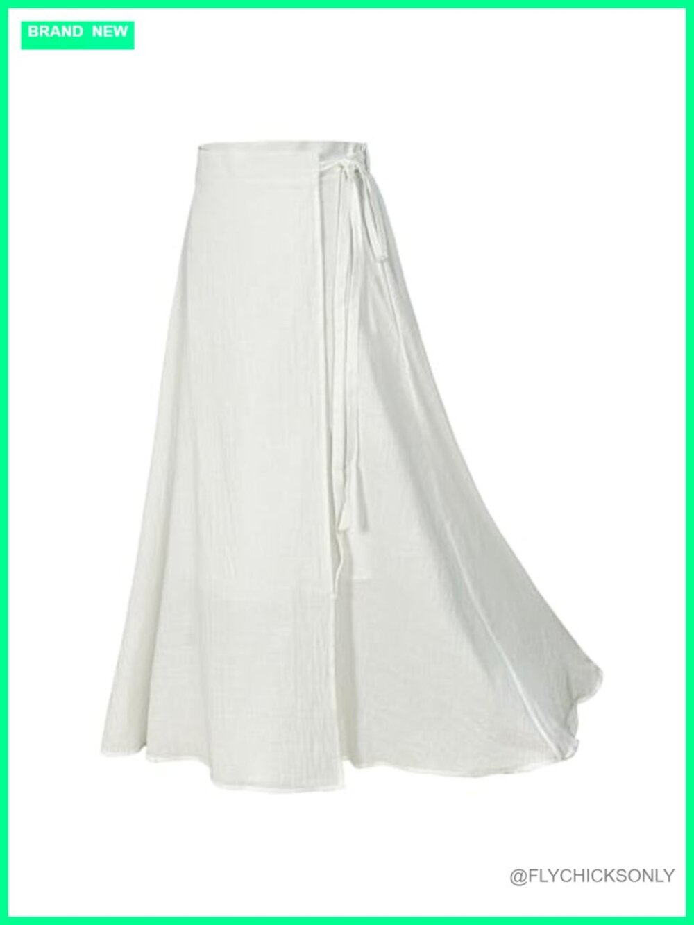 Linen Maxi Wrap Skirt Lace Up A-Line with Pockets Adjustable Tie